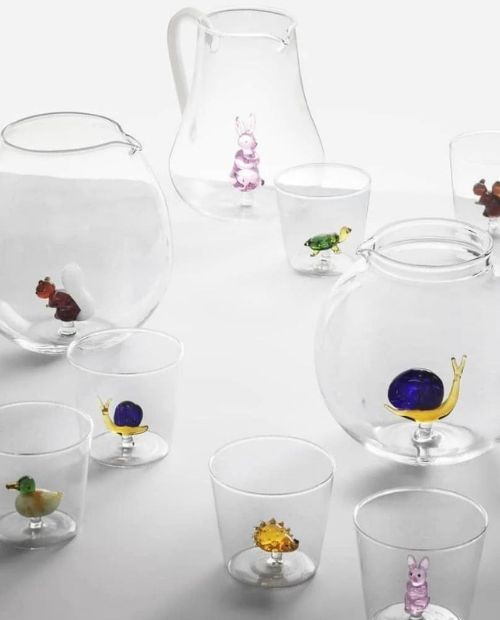 Pahar pentru apa, veverita, 8 cm, Animal Farm - designer Alessandra Baldereschi - ICHENDORF